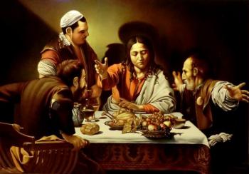 A copy of Caravaggio's "Christ at Emmaus"