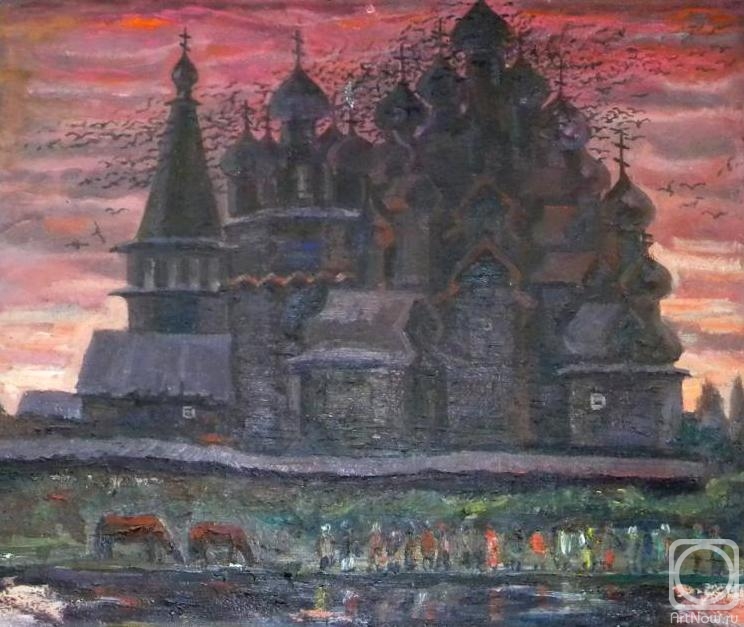 Картина маслом на холсте. Дикий Владимир. Кижи