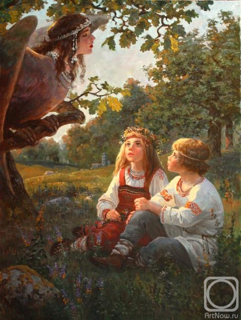 Картина маслом на холсте. Шишкин Андрей. Купало и Кострома