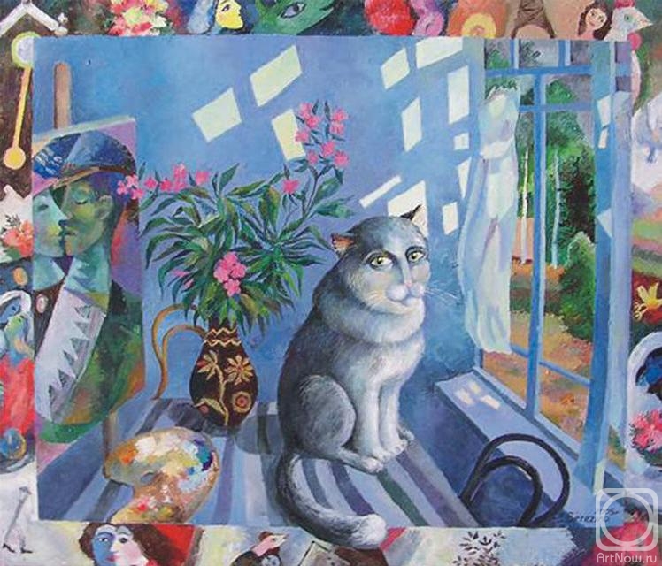 Berezina Elena. Marc Chagall cat. Series "Favourite cats of the well-known artists"