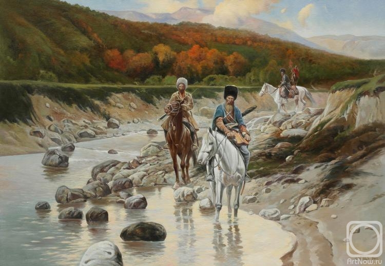 Zhaldak Edward. Cossacks at the mountain river