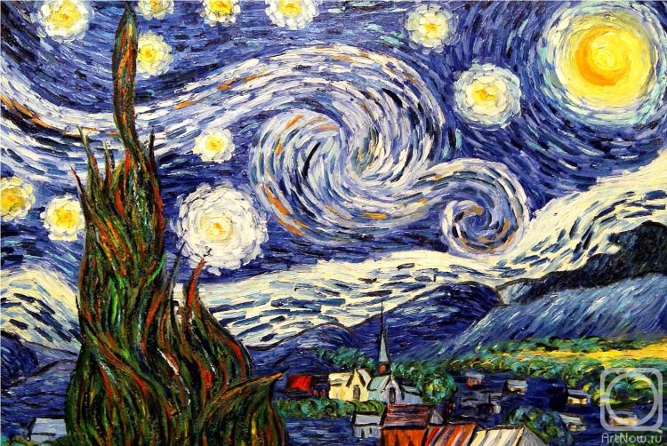 Smorodinov Ruslan. Starry Night. a copy of Van Gogh