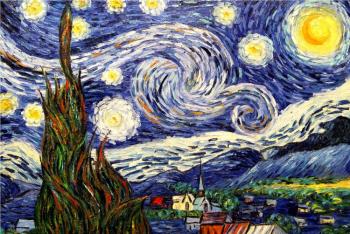 Starry Night. a copy of Van Gogh