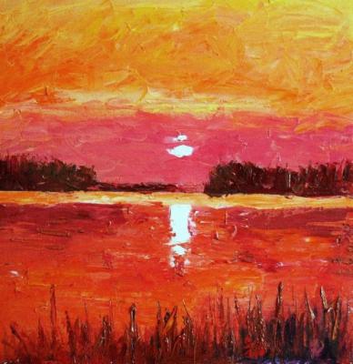 Sunset on the lake (  ). Rudnik Mihkail