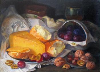 Cheese, plums and nuts. Shumakova Elena