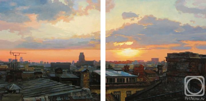 Volkov Sergey. Moscow roofs (diptych)