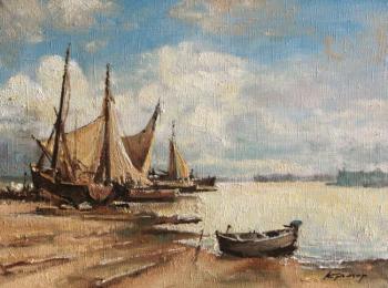 Boats by shore