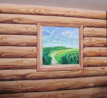 Window with landscape (fragment of painting 3). Lushevskiy Andrey
