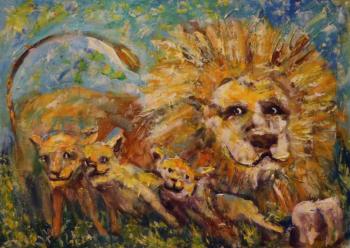 Three lion cub