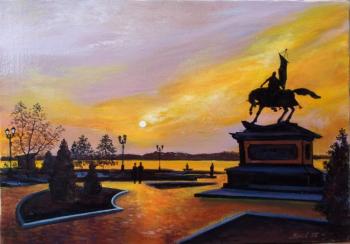 r. Volga. Monument Zasekinu. Usianov Vladimir