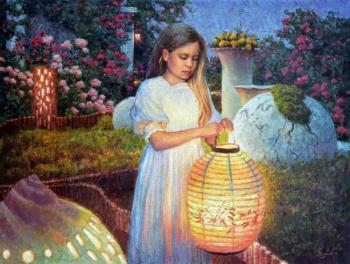 The girl with Chinese lantern. Razzhivin Igor