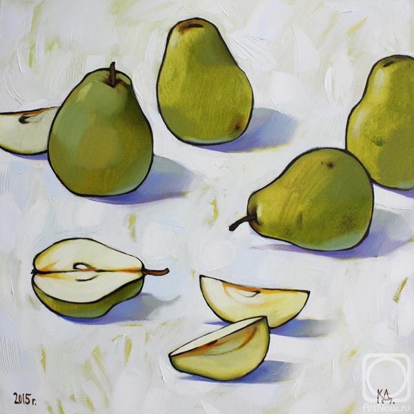 Kalinkina Dina. Still life with green pears