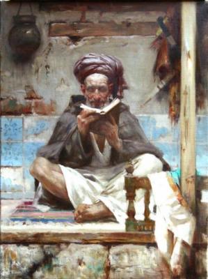 The old man with a book