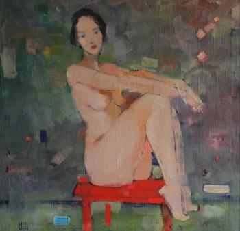 Nude on a red chair. Shcherbakov Igor