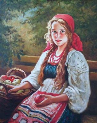 The copy of a picture of Shtemberg "the Girl with apples"