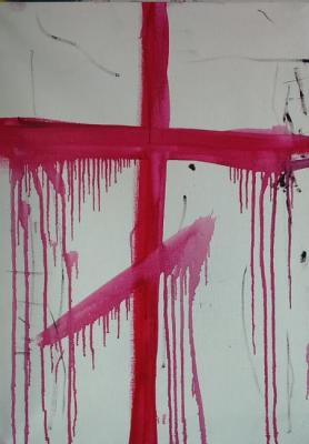 Red cross 4, painting, Orthodox. Perez Ruslan