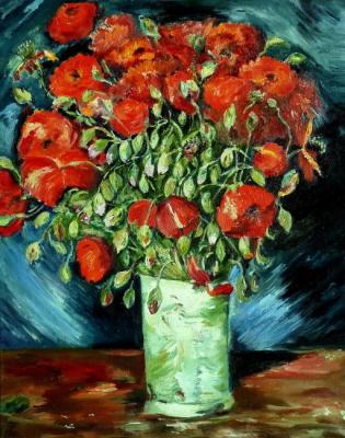  Vincent van Gogh Vase with Red Poppies  