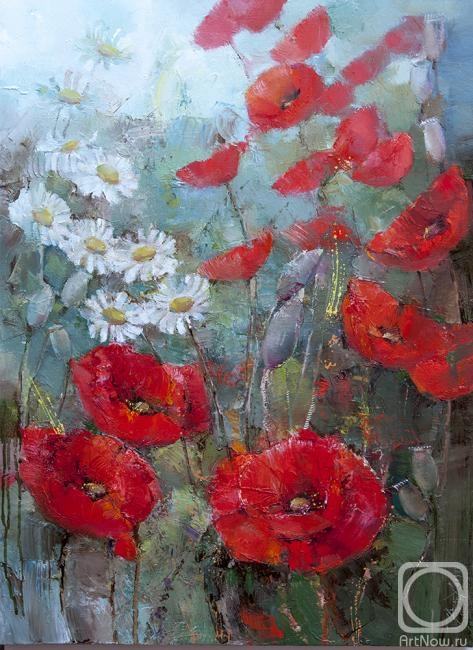 Alecnovich Gennady. Daisies and poppies