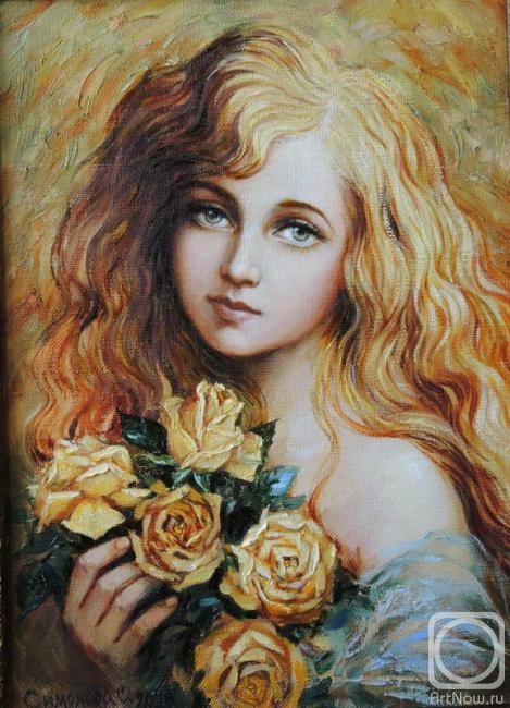Simonova Olga. The girl with roses 2