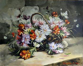 Bouquet in a basket. Komarovskaya Yelena