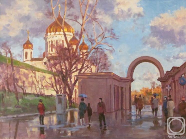 Lapovok Vladimir. Spring on the boulevard (near the kropotkinskaya metro station)