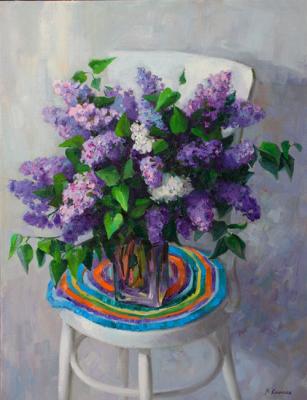 Lilacs on a White Chair
