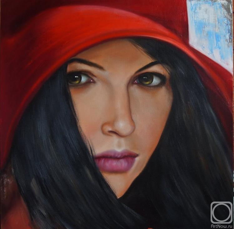 Lygina Lyudmila. Girl in a red hat