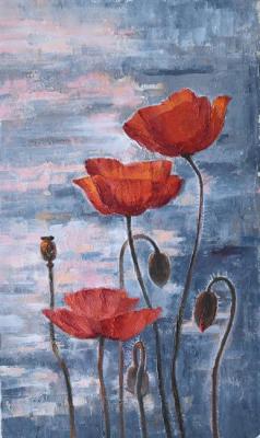 Poppies over water