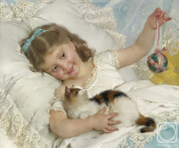 Zhukoff Fedor. Girl with kitten