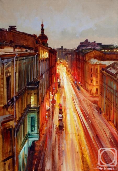 Shalaev Alexey. "Petersburg time 0 hours 0 minutes". The view from the house on the corner of Nekrasov and Radishchev, St. Petersburg