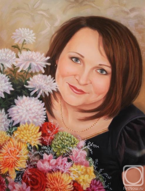 Sidorenko Shanna. Portrait with flowers for birthday