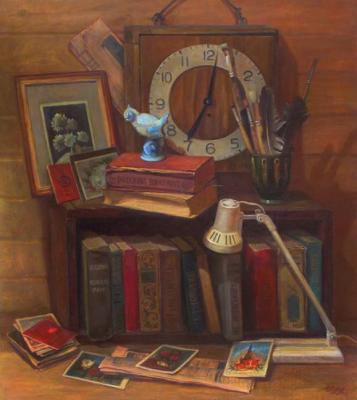 Clock and shelf. Shumakova Elena