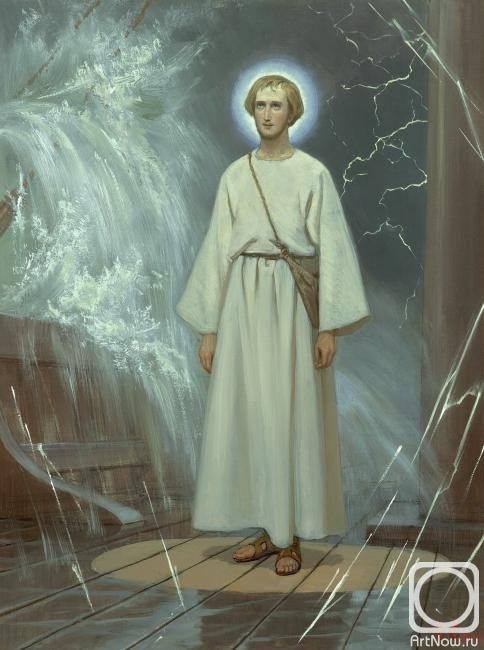 Efoshkin Sergey. St. Nicholas the Wonderworker (young years). In the middle of a storm