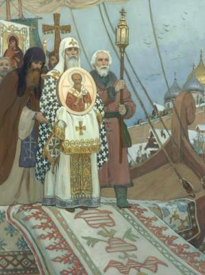 Presentation of the miraculous image of St. Nicholas in Veliky Novgorod. XII century
