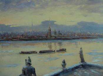 Magnificent Panoram of River Neva. Solovev Alexey