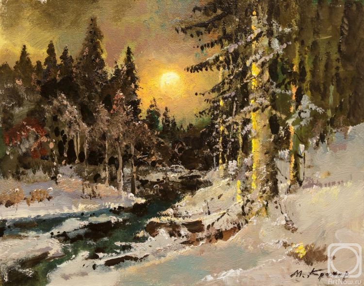 Kremer Mark. Sunset in the winter forest