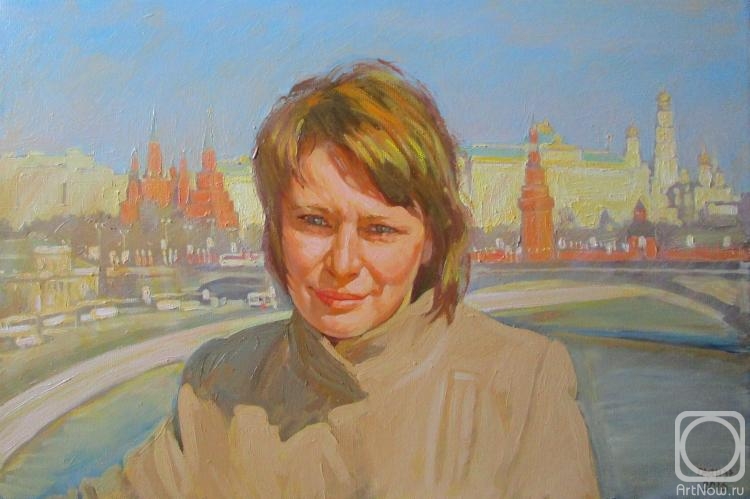 Dobrovolskaya Gayane. Irina on the Patriarchal Bridge from a photo