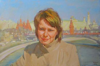 Irina on the Patriarchal Bridge from a photo. Dobrovolskaya Gayane