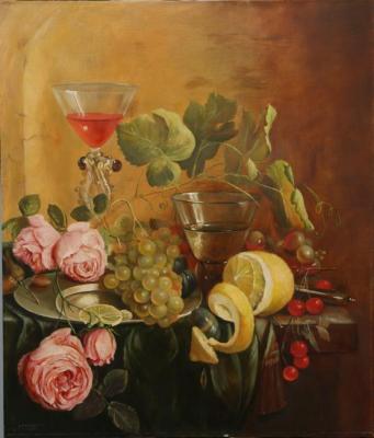 Still Life with Flowers and Fruit. Sviatoshenko Andrei