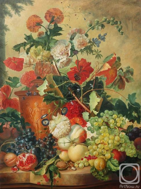 Sviatoshenko Andrei. A copy of painting by Dutch artist Jan van Hasuma '' Flowers and Fruits''
