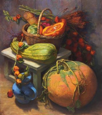 Painting Pumpkin and zucchini. Shumakova Elena