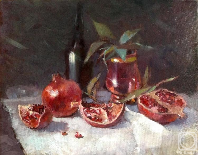 Rikun Olga. Still life with pomegranates