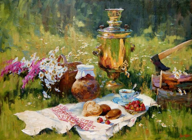 Nesterchuk Stepan. Tea with strawberries
