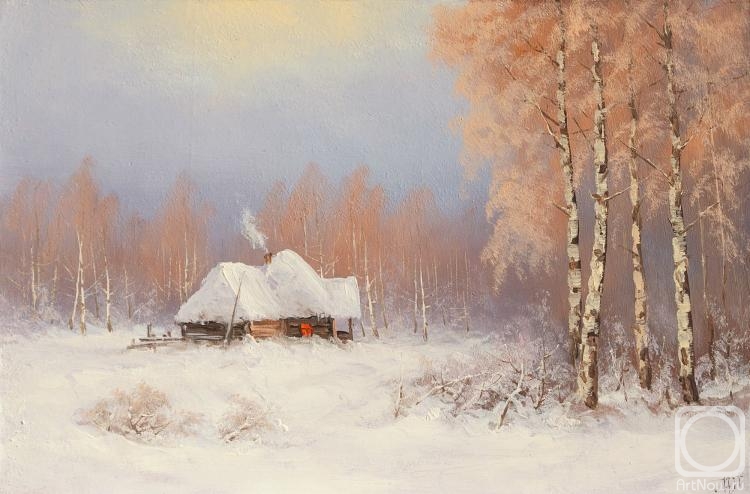 Lyamin Nikolay. House near forest. Winter day