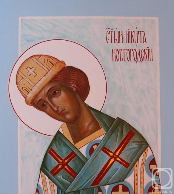 Kutkovoy Victor. Saint Nikita of Novgorod. Icon from the Deisis Rank. Fragment