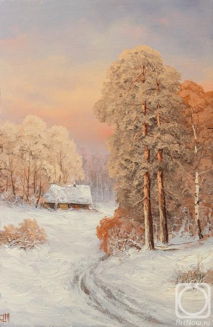 Lyamin Nikolay. Winter sketch. House near forest