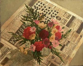Flowers on Newspaper