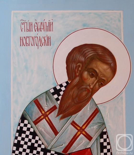 Kutkovoy Victor. Saint Euthymius of Novgorod. Icon from the Deisis Rank. Fragment