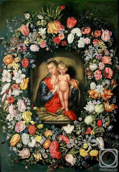 Minaev Sergey. Madonna and Child in a flower garland (copy Ya.Breygel)