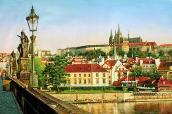 Prague. View of Hradcany from the Charles Bridge. Romm Alexandr